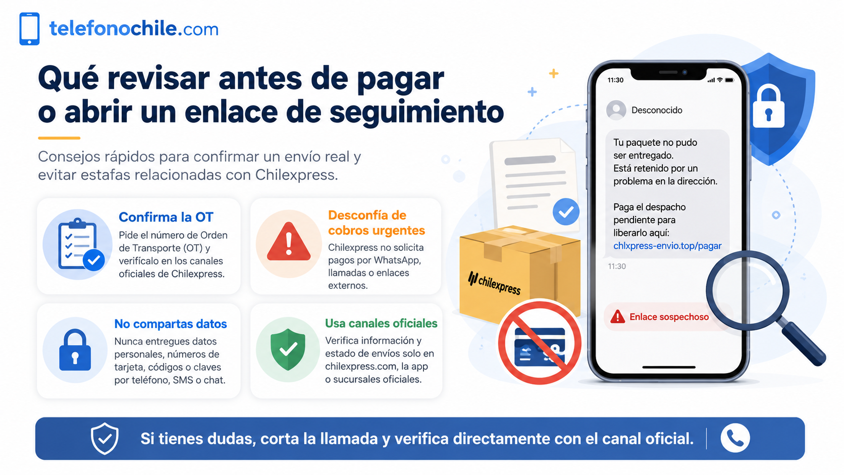 Estafas comunes que usan el nombre de Chilexpress