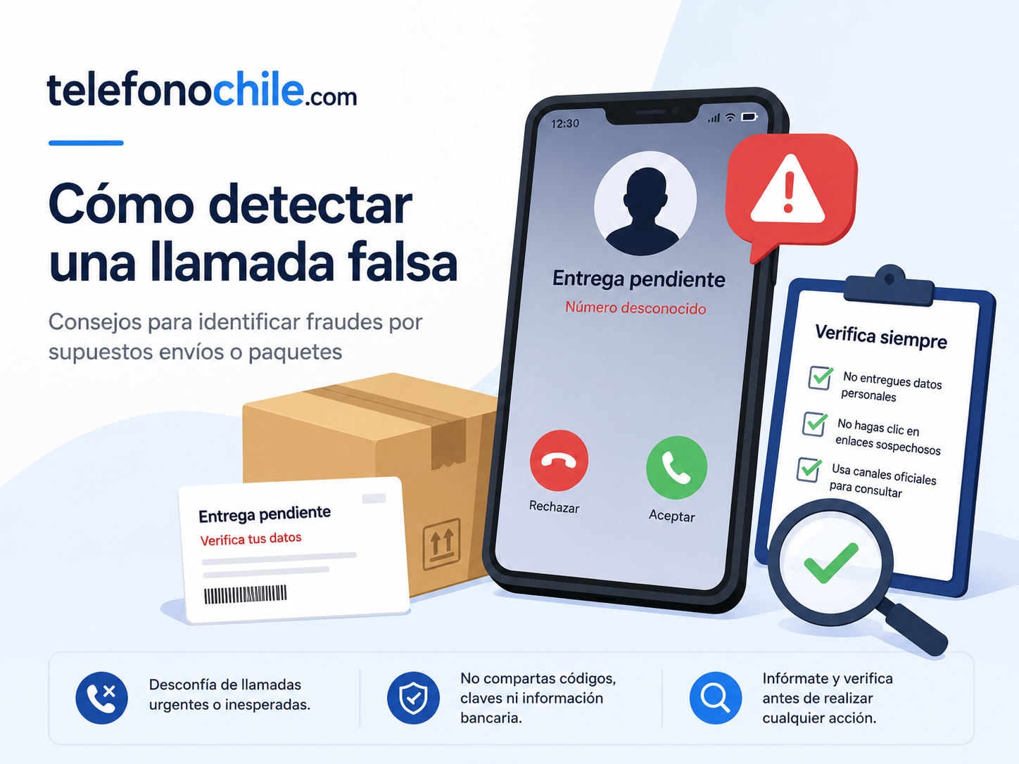 Modalidades comunes de llamadas falsas de Correos de Chile